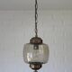 Suspension vintage en cuivre et verre ambré, style moderne du milieu du siècle