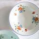 Set of 6 hollow plates of Salins, Poppy pattern, opaceline, vintage