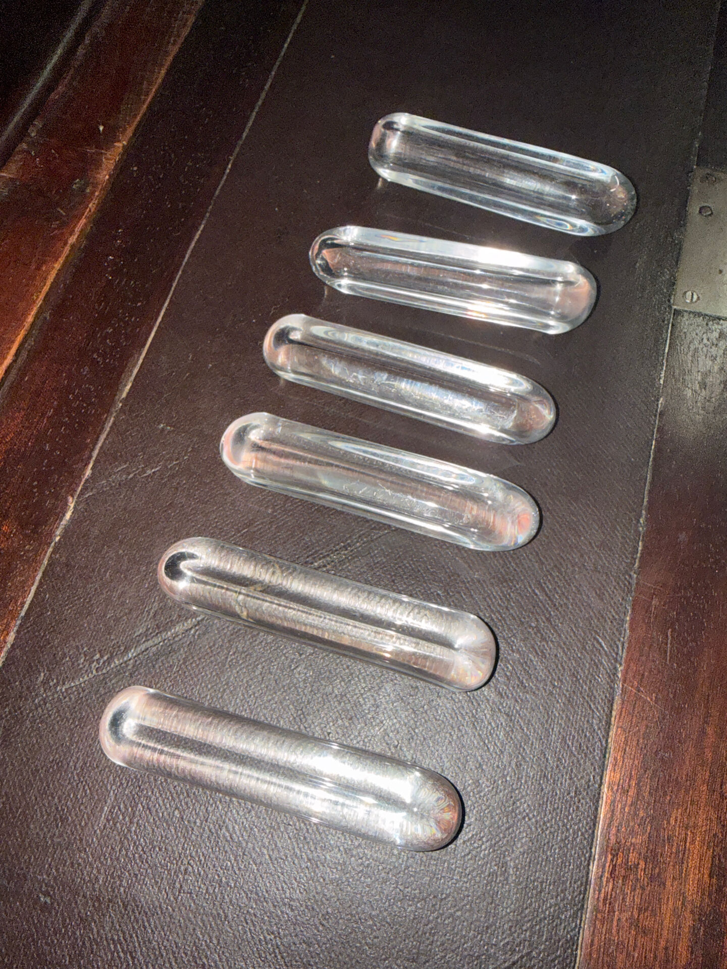 6 Knife rests Daum France - Model "Boudin" / "Goutte d'eau"