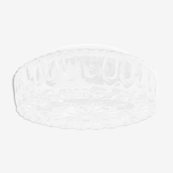 Vintage 90s clear glass flush mount ceiling lamp