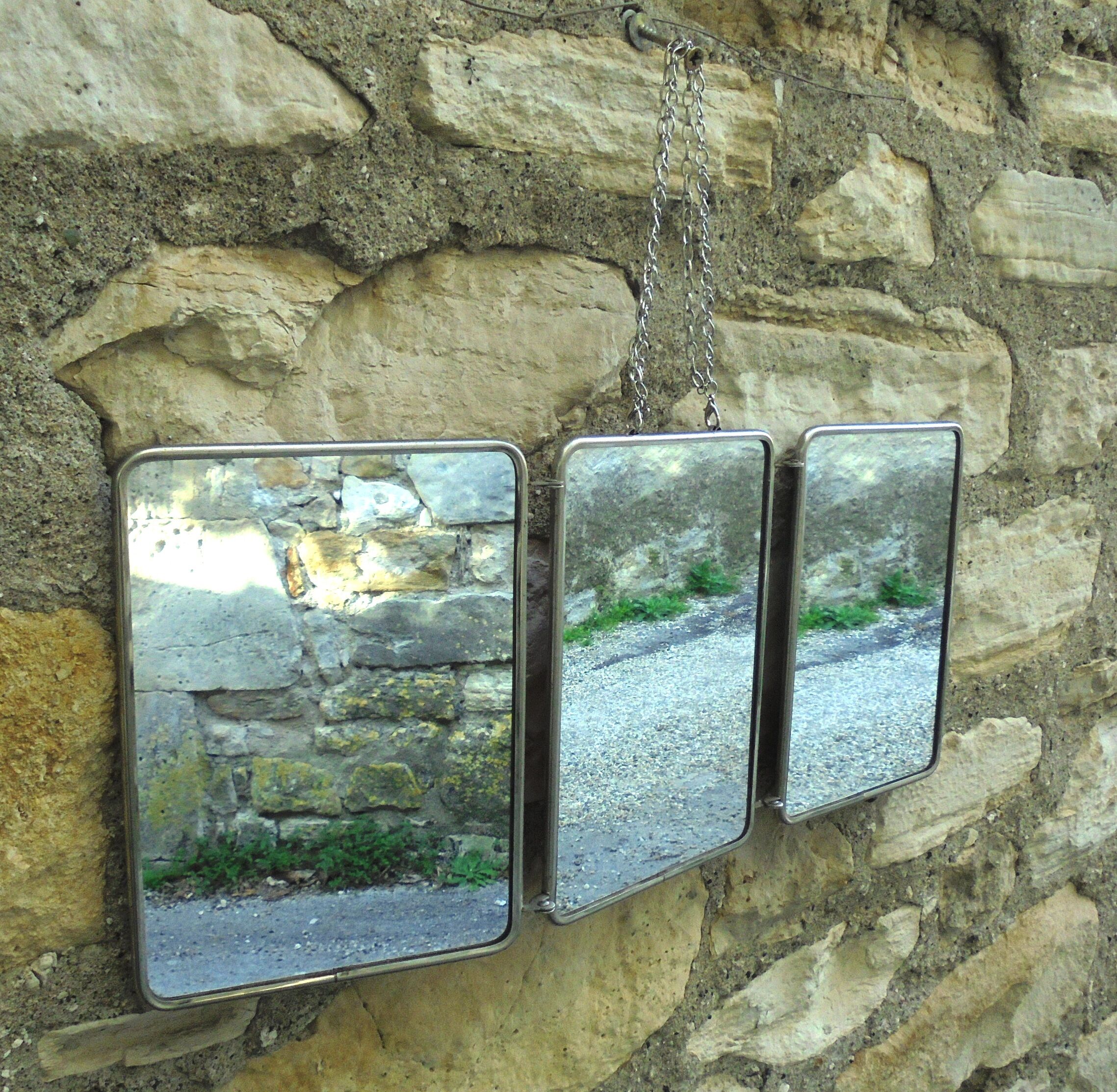 Triptych barber mirror
