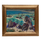 Oil painting on canvas / cardboard signed dimensions: height -37cm - width -43