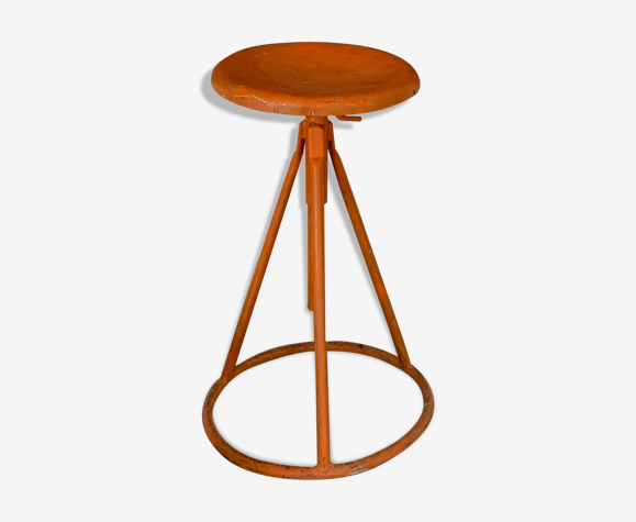 Tabouret tripode vintage industriel