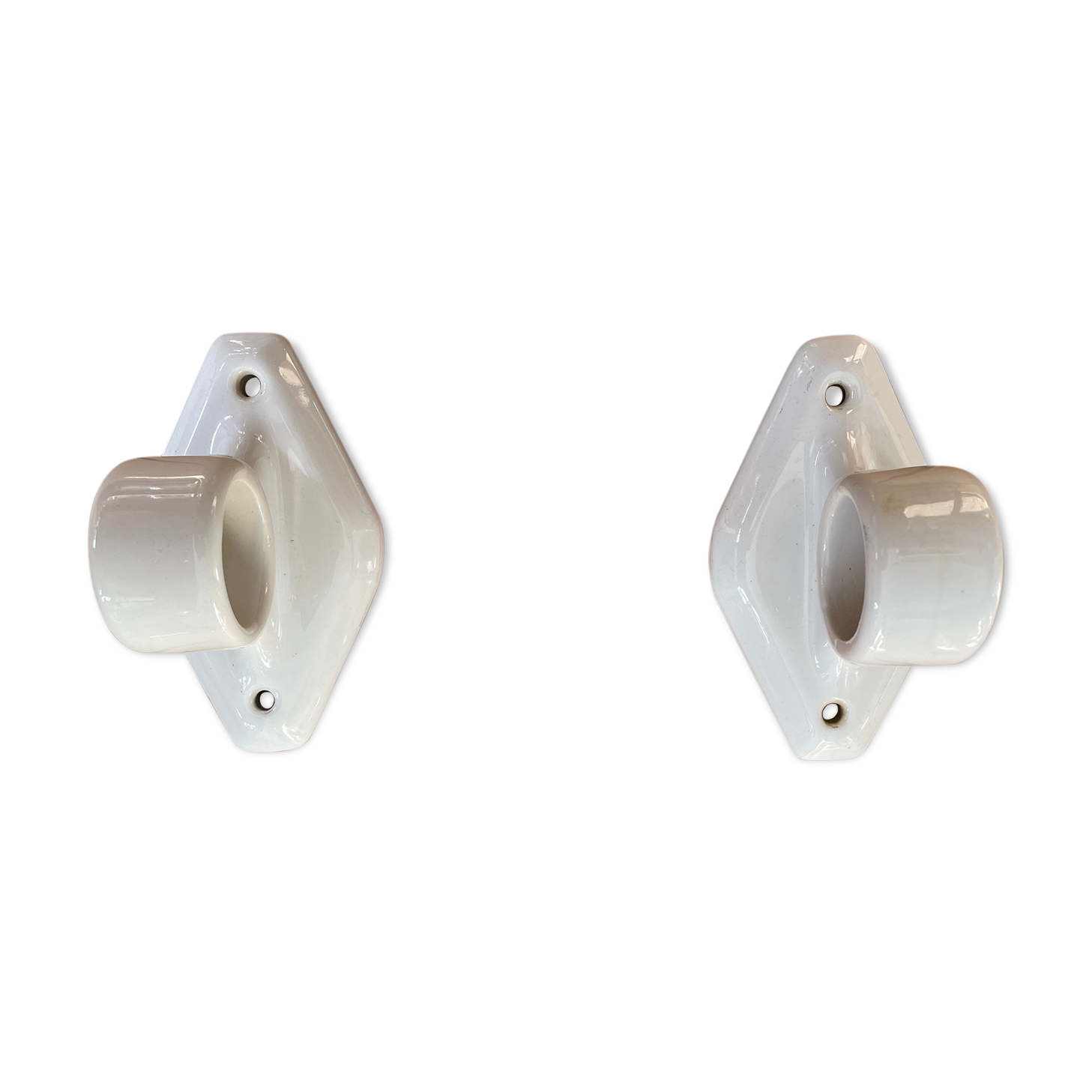 White porcelain towel rack, early twentieth century