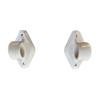 White porcelain towel rack, early twentieth century