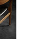 Mid-century modern vintage teak and vinyl dining chairs, 1960s, set of 4.