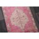 1970s Vintage Turkish Hand-Knotted Wool Cotton Pink Runner Rug 90x303