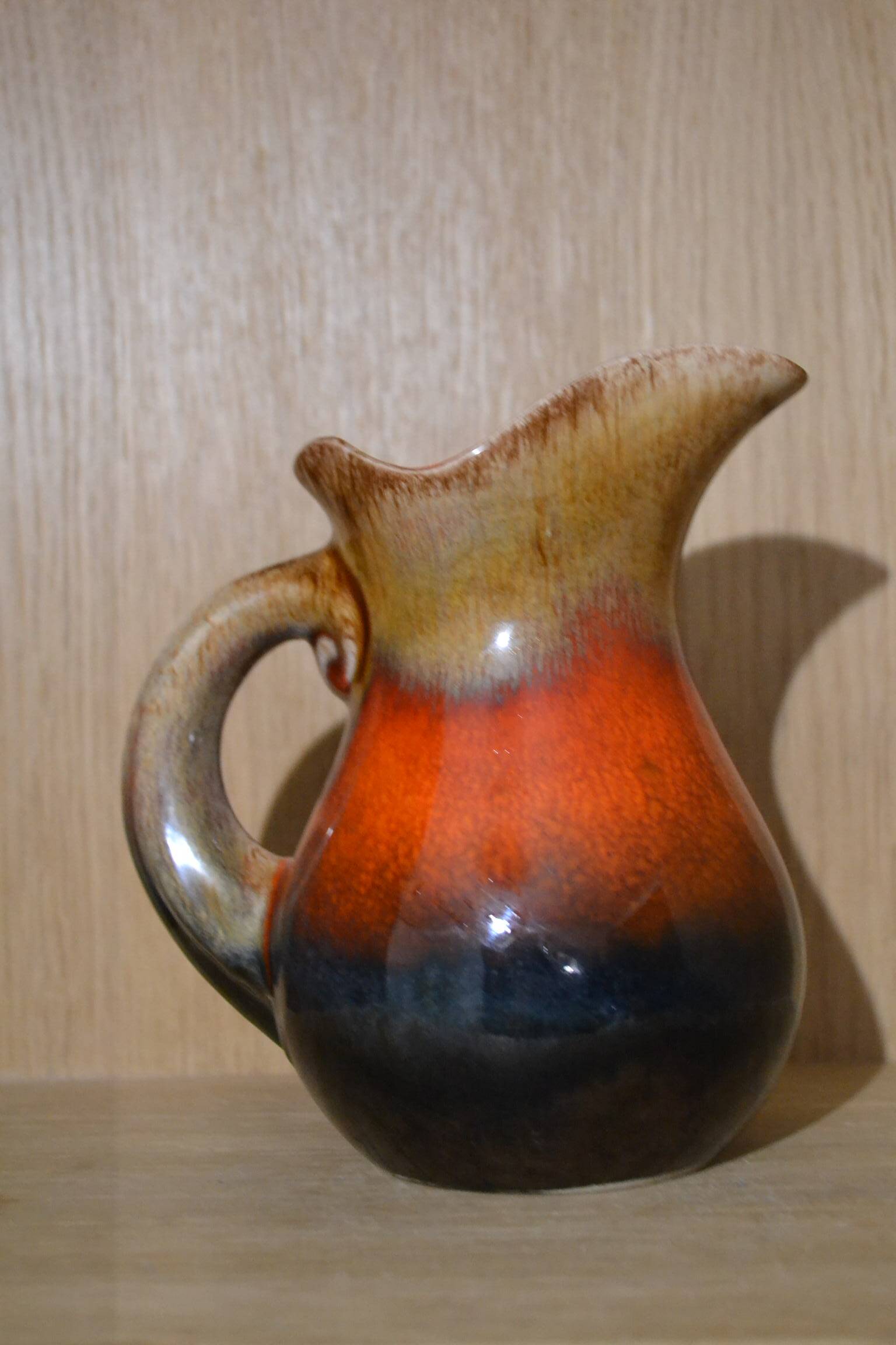 Flamed stoneware jug