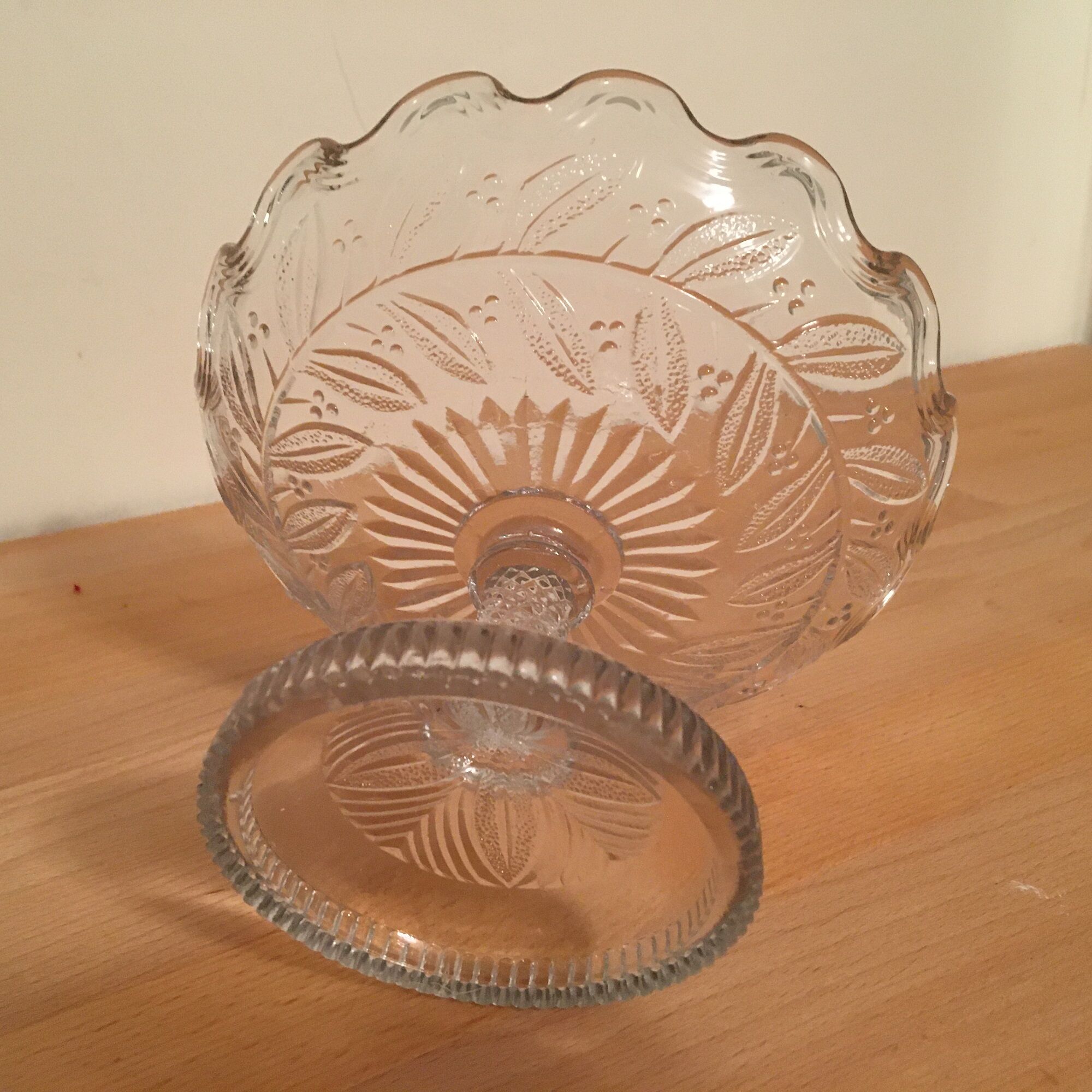Old vintage glass fruit cup 1960