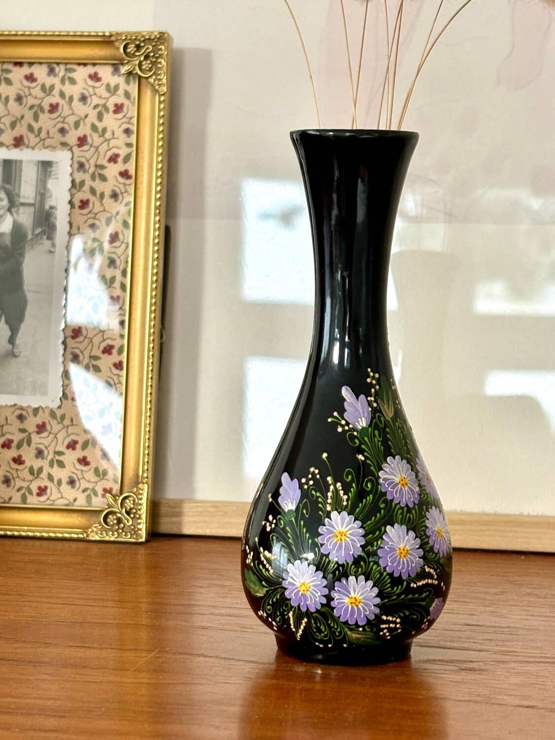 Petit vase bois verni artisanat russe vintage