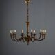Antique gilded bronze chandelier with 10 lights, Italy, early 20th century.