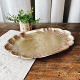 Golden brass serving tray