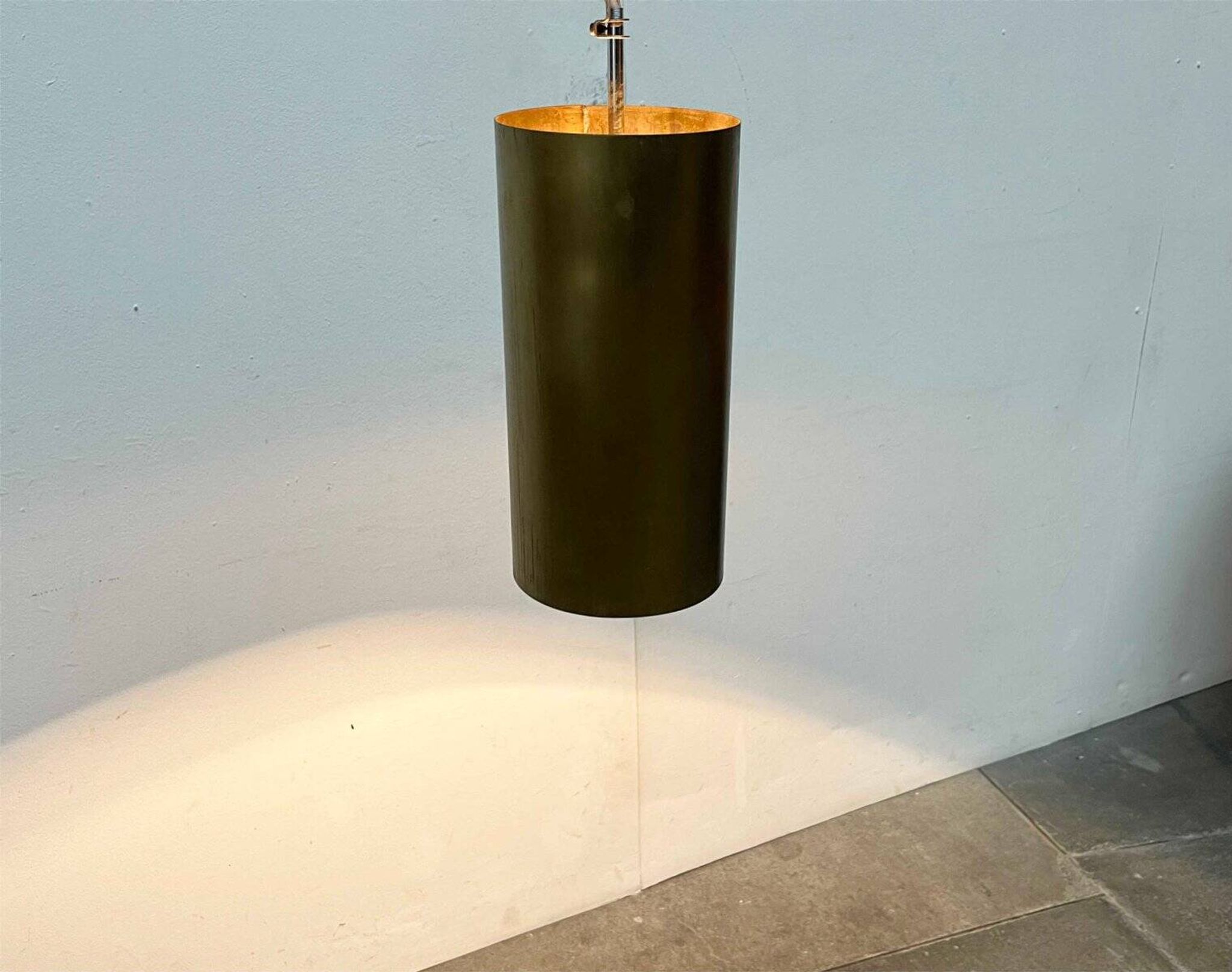 Brass tube pendant lamp in mid-century style, 1960s.