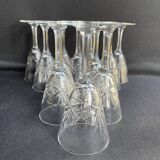 Liquor glasses (12) - art deco - cut and blown crystal