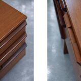 Vintage Mid-Century Modern Brown Teak Desk, 1960s