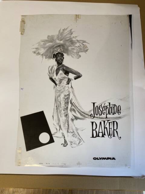 Original gouache of the poster "Paris, My Loves" by Joséphine Baker, 1959 • ART