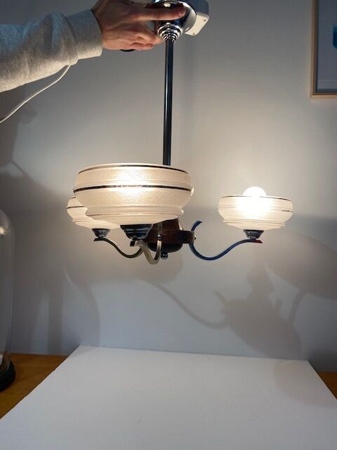 Chandelier 3 burners glass of Clichy