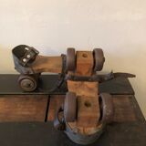 Wooden and metal roller skates