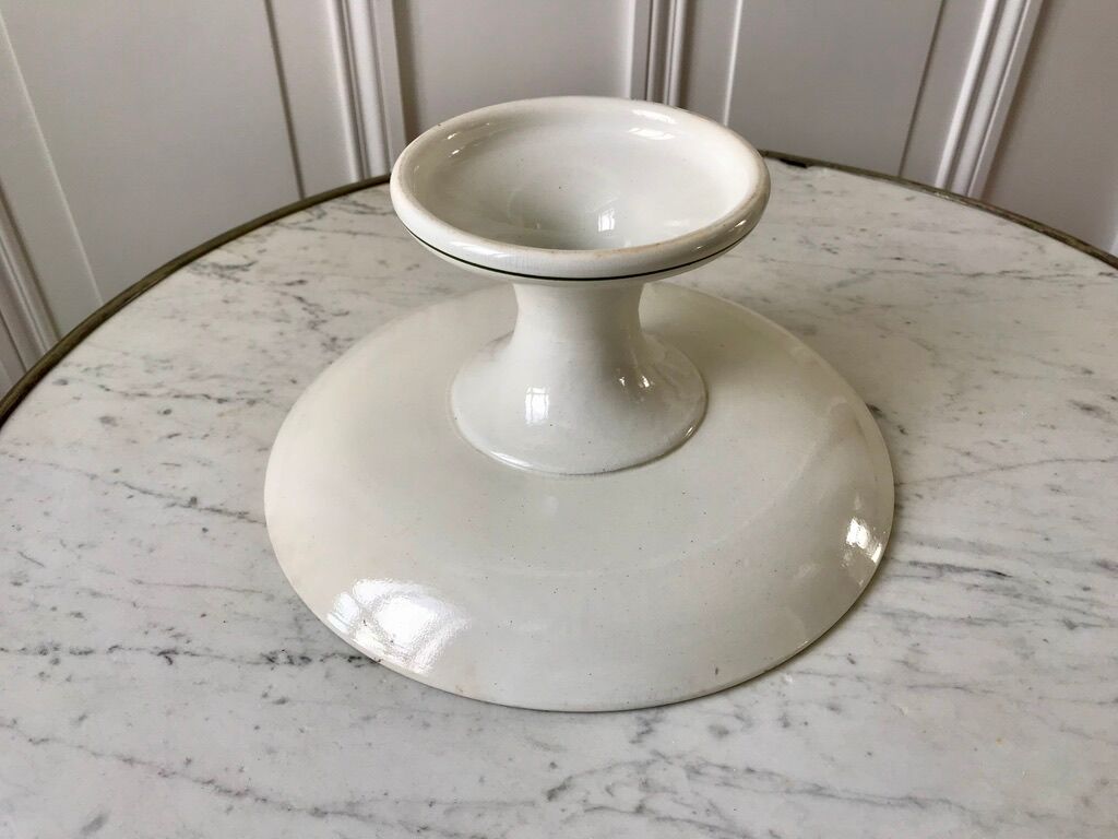 Compotier high iron earth st amand green early twentieth century