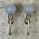 2x 60s 70s lamp light wall lamp glass & brass space age design