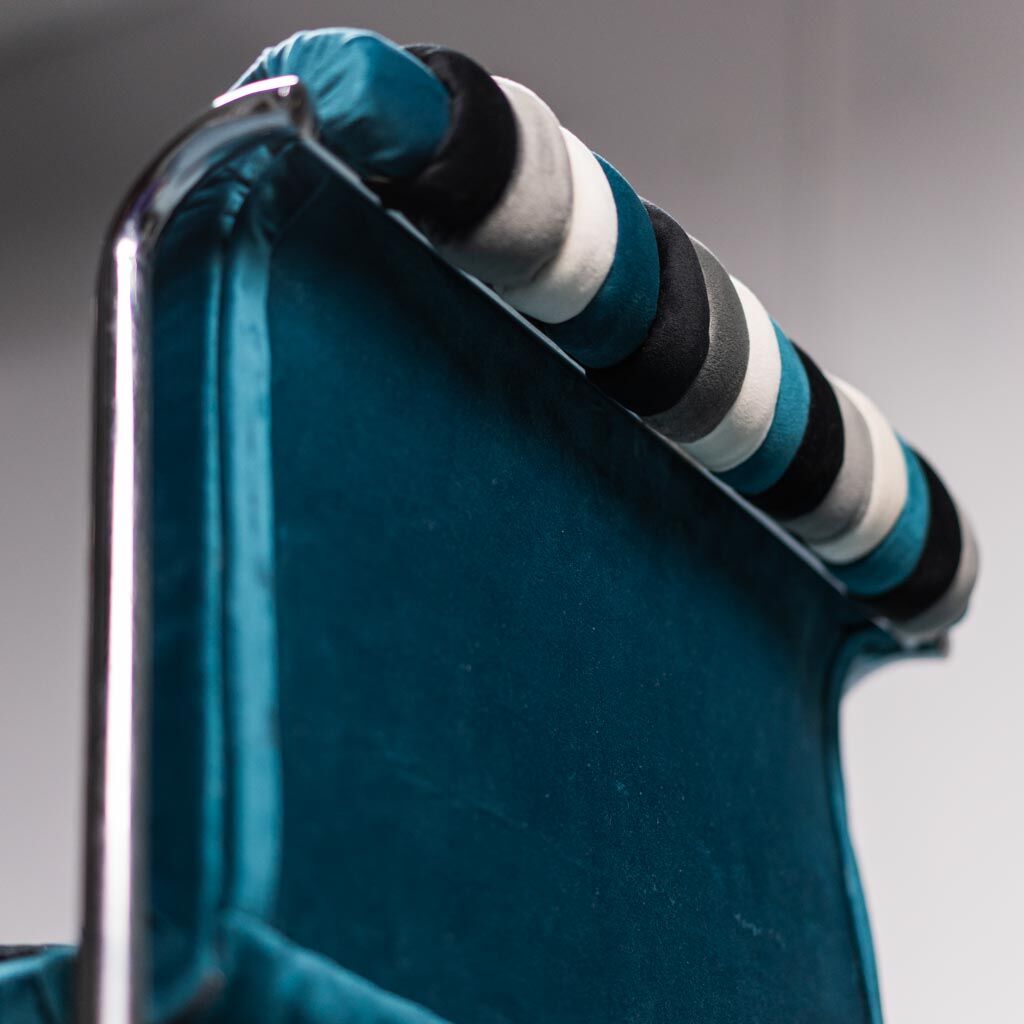 Set of 4 chairs toothpaste velvet 70s vintage