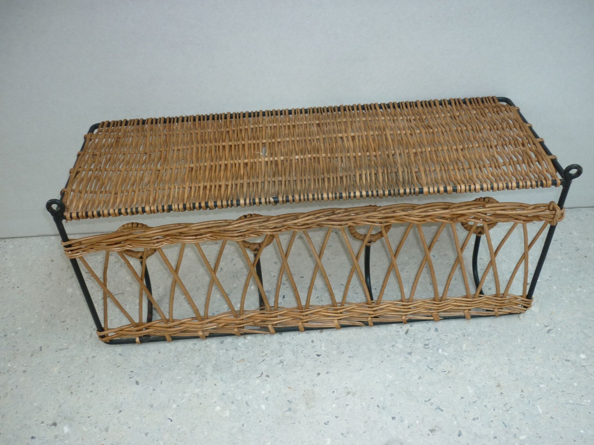 Wicker wall coat-hanger 1960