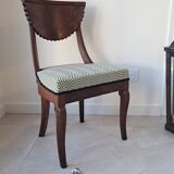 Pair of mahogany gondola chairs – Empire style – 20th century, restored