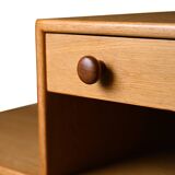 Scandinavian oak bench with drawer