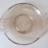 Art Deco clear glass dish. Val Saint Lambert. Belgium