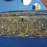 Old wooden box/casket covered with brass