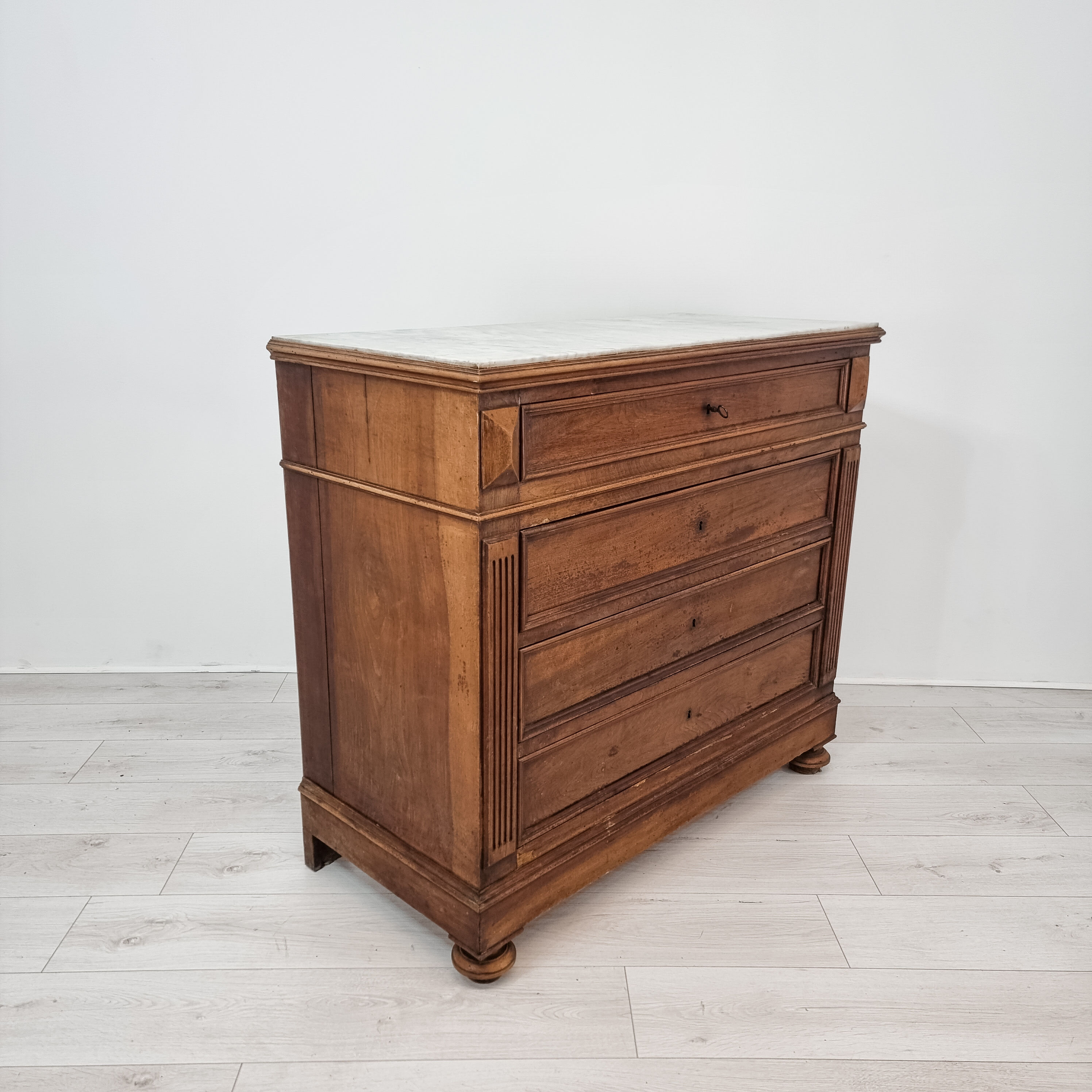 Chest of drawers white marble early twentieth century