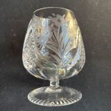 6 verres à cognac – cristal soufflé et taillé
