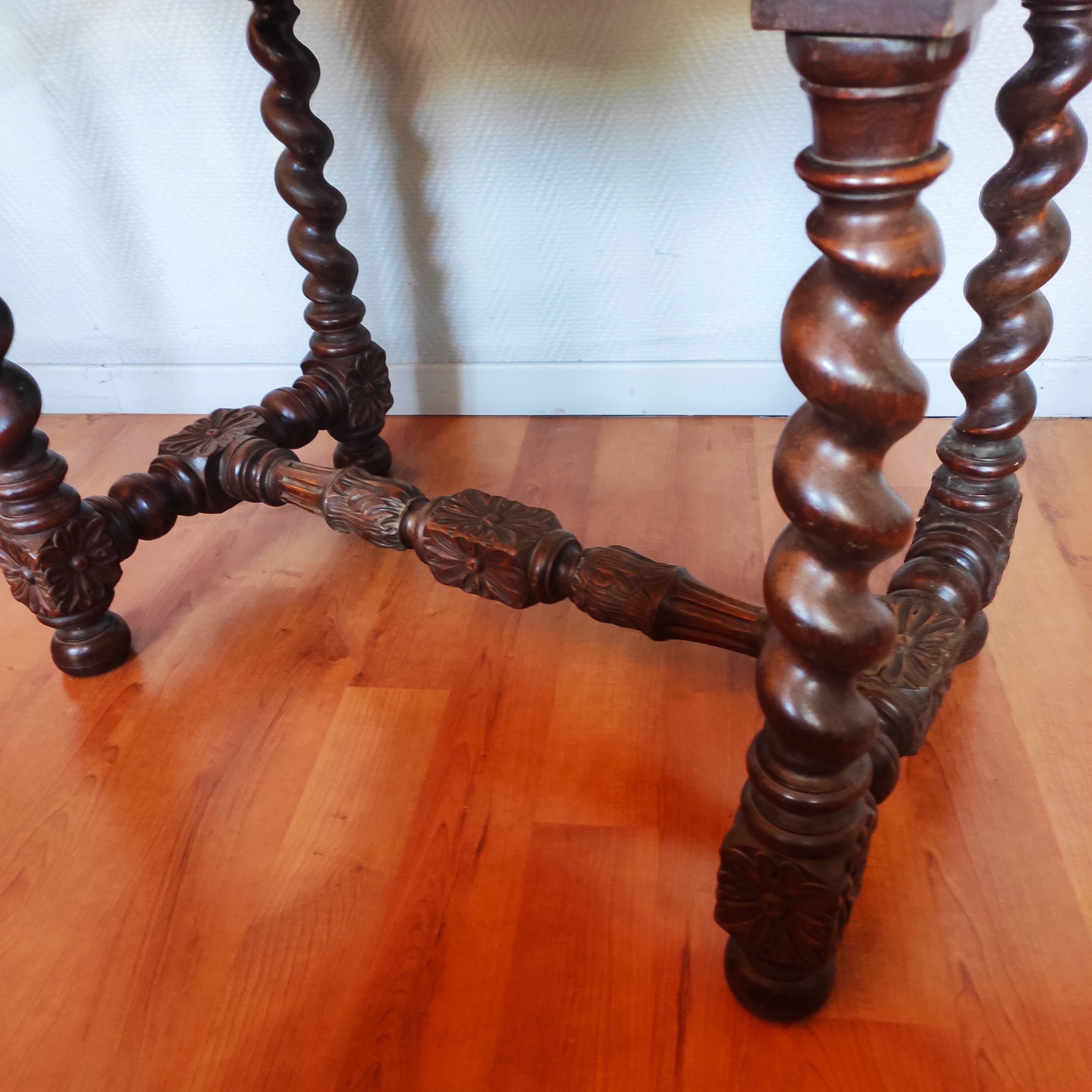 Louis XIII style oak desk table