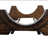 Decorative wooden barrel on support
