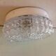 Round ceiling lamp in structured glass vintage 60s-70s