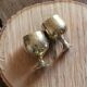Lot 2 brass cockroaches on foot decorated flowers