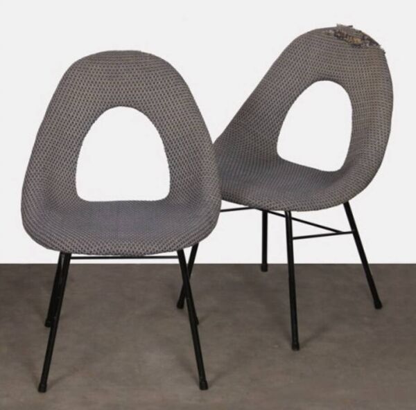 Suite de 2 chaises vintage, fabrication tchèque, 1960