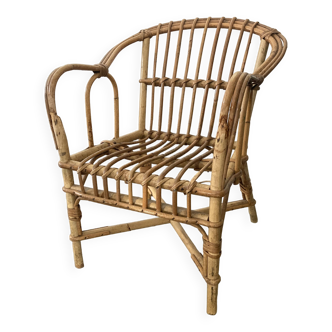 Children's rattan armchair chair 1960