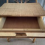 Pair of rattan bedside tables