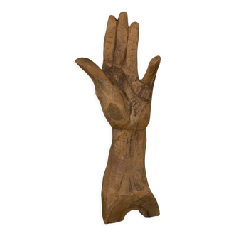 Sculpture representing a hand by P. Baurens XXth Original patina