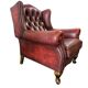 Vintage Chesterfield armchair in Oxford Blood leather / single seat