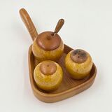 Pepper and salt and ceramic condiment set by Jie Gantofta