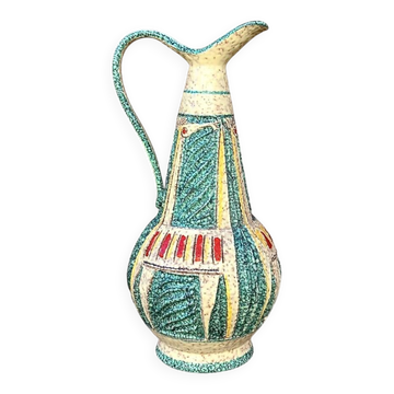 Vintage glazed ceramic pitcher/vase – stamped Italy 63/69