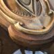 1900 old copper brass table lamp with glass cabochon 35x24