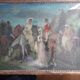 Old oil painting representing an equestrian scene
