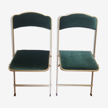 Lot de 2 chaises pliantes en velours