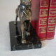 Dog bookends in black marble