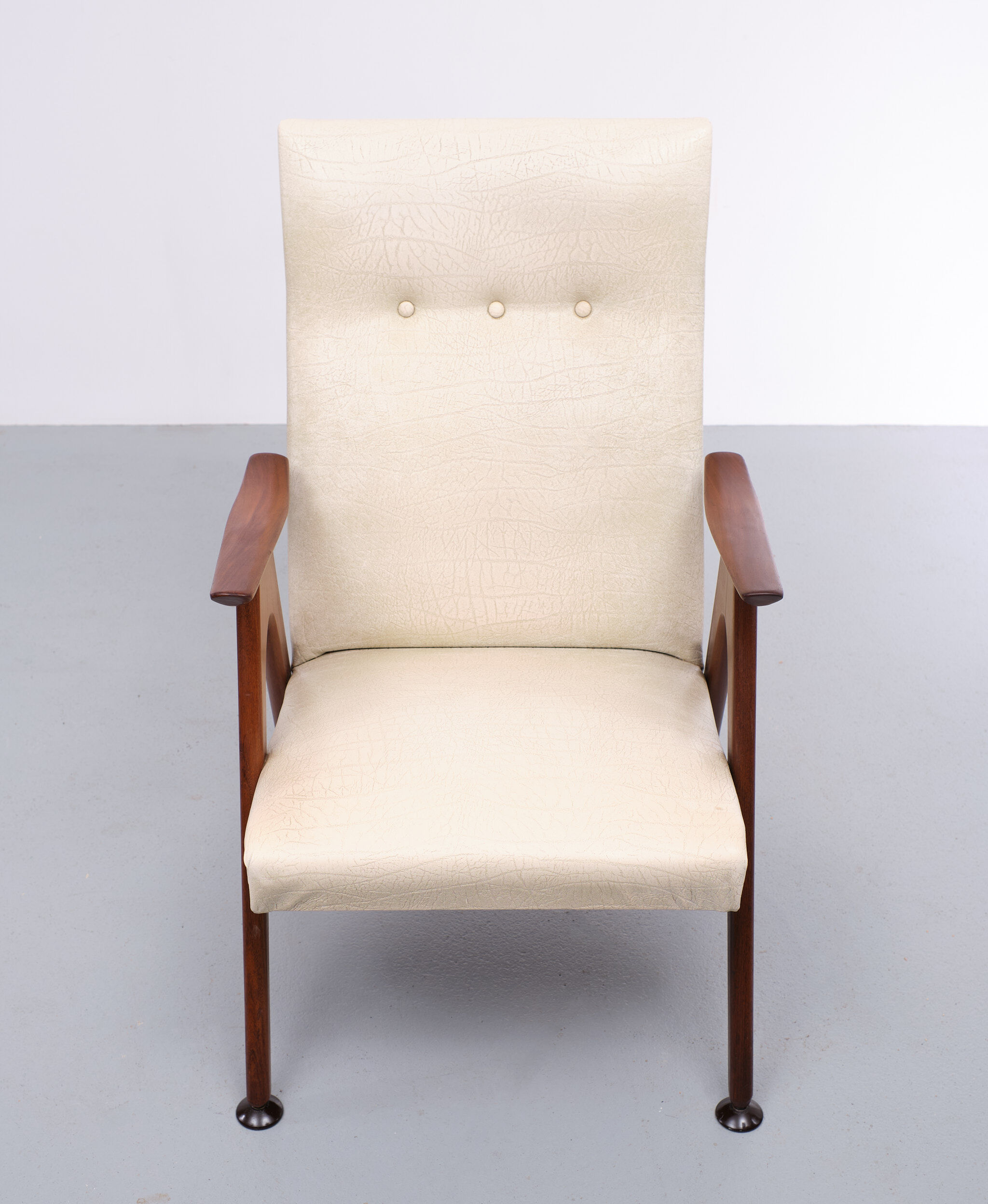 Chaise longue en teck par Louis Van Teeffelen années 1950 Hollande
