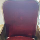 Burgundy velvet strapontin