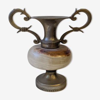 Vase soliflore metal and stone